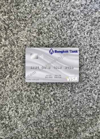 Thailand Bangkok Bank visa debit card gray photolook front